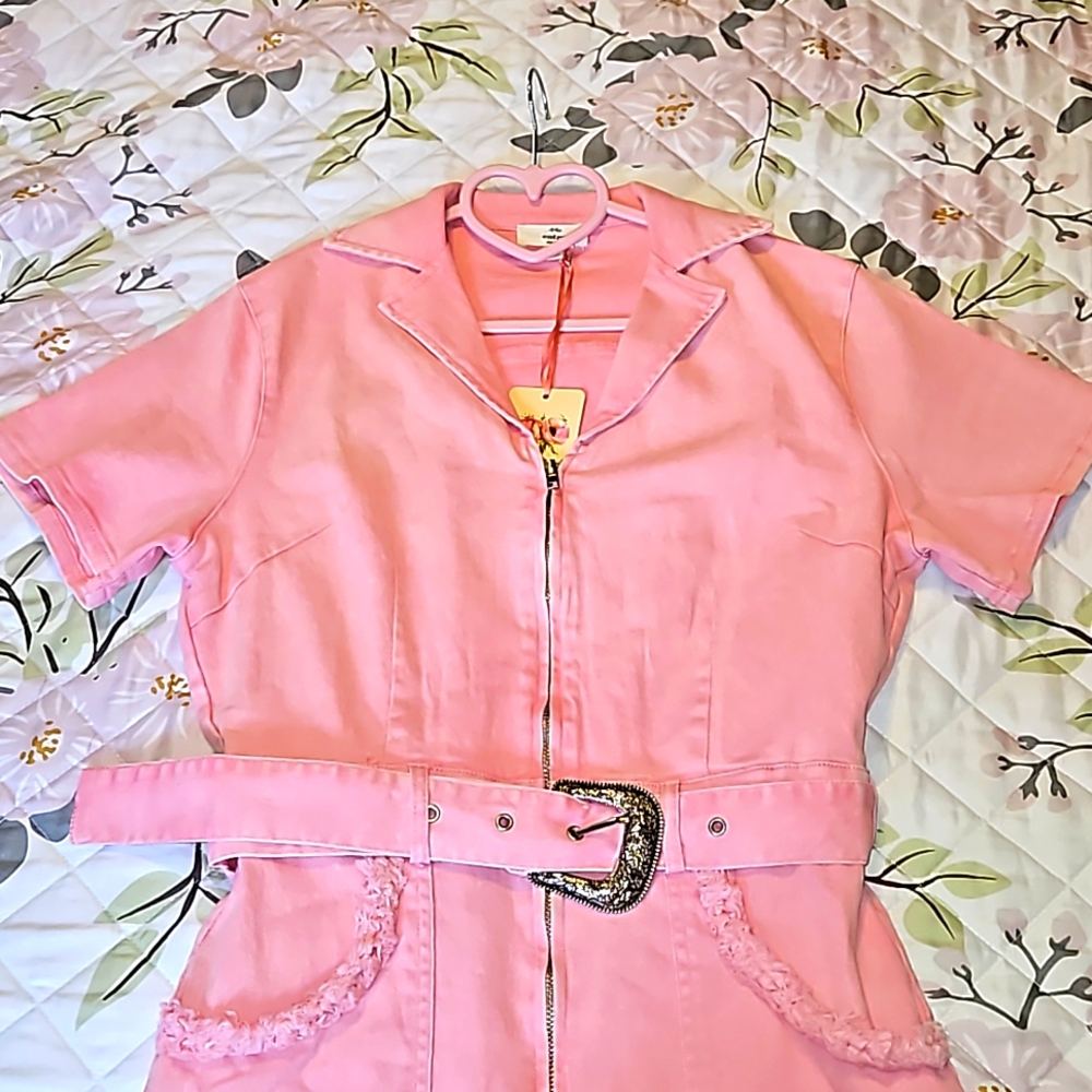 Pink denim rodeo dress